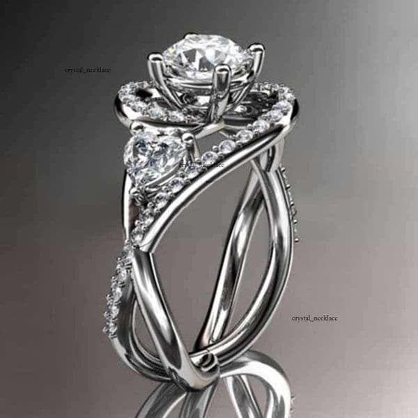 and Jewelry hot-selling new jewelry fashionable women's engagement ring Silver plated platinum Moissanite jewelry