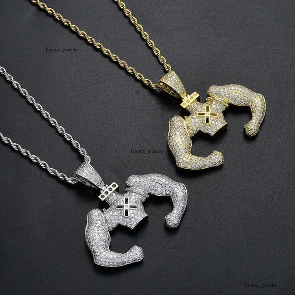 Moissanite Jewelry Hip Hop accessories domineering and stylish Moissanite man pendant Silver inlaid Moissanite necklace for muscle men