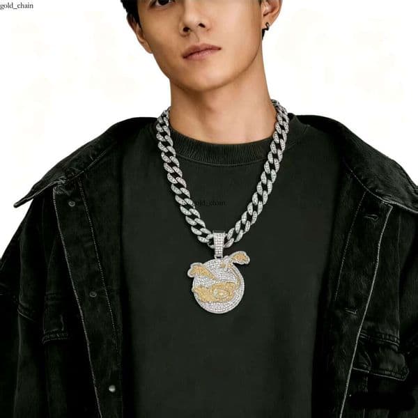 Jewelry Hip Hop Cool Full Diamond Swan Pendant Personality Domineering Trendy Men Street Necklace Jewelry Wholesale
