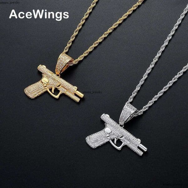 New Moissanite Jewelry Hip Hop small necklace popular Moissanite pistol and machine gun jewelry Luxury Jewelry
