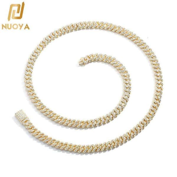Jewelry Hip-Hop 6mm Single Row Moissanite Cuban Trendy Accessories Versatile Men's Necklace Wholesale