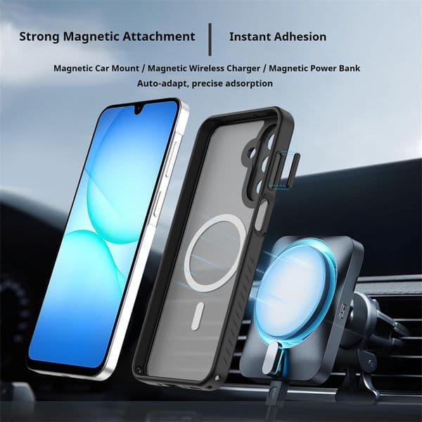 Fine Holes Design: SAM A17 Slim Polishing Case Compatible with MagSafe Charging & Fingerprint Resistance