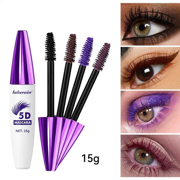 5D Mascara Waterproof Thickening Lengthening Curling Liquid Fiber Mascara Long-Lasting Curling Eyelash Extension Cosmetics 260321