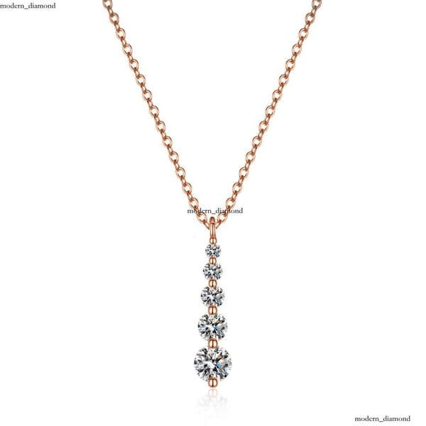 Collarbone for women S925 sterling silver necklace with moissanite pendant Jewelry style
