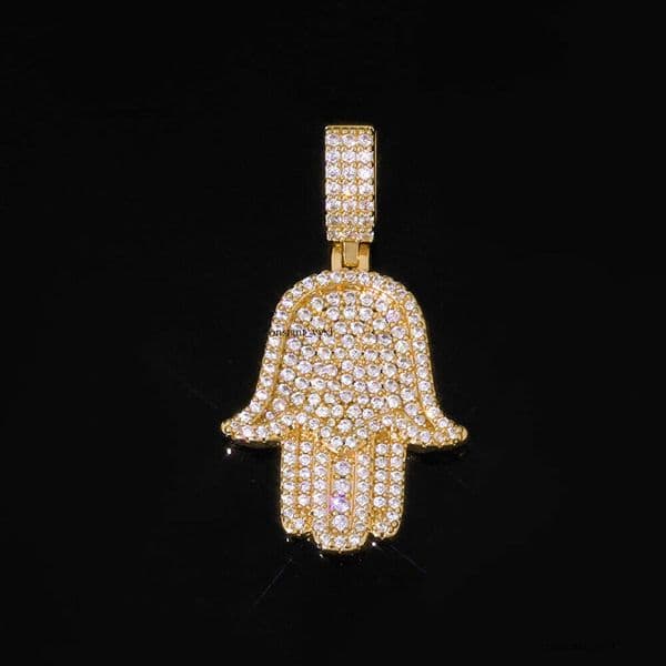 Jewelry Hip-Hop Fatima's Hand Moissanite Pendant Trendy Retro Accessories Necklace Men's Custom Jewelry