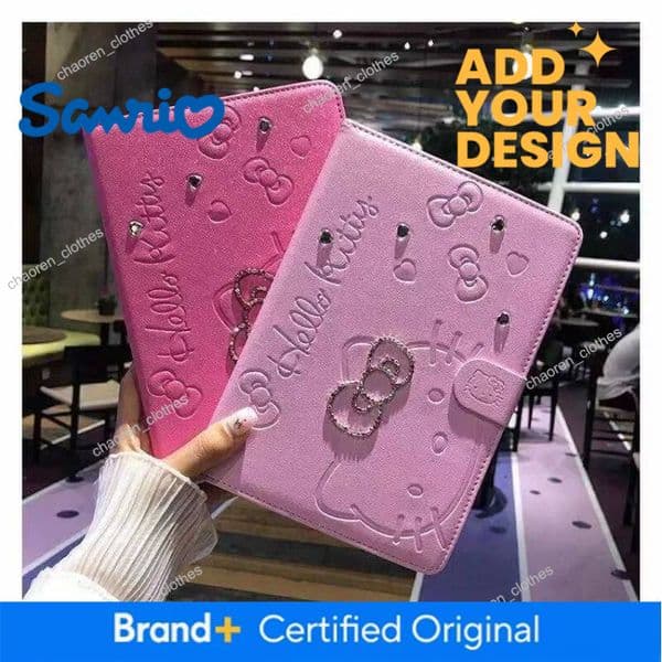 Kawaii Hello Kitty Protective Shell Anime for IPad Pro 11 Mini 4 5 6 2019 2020 10.2 Cartoon PU Leather Smart Cover New