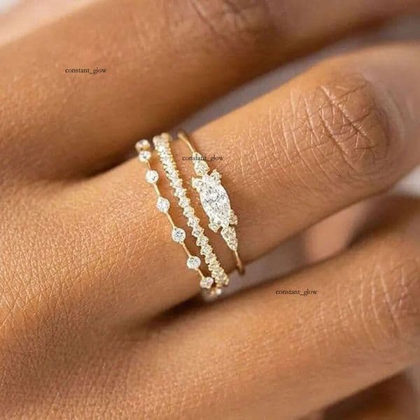 new hot-selling exquisite of three luxurious popular for princess engagements and anniversaries fashionable ring set