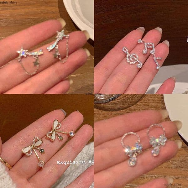 Elegant star-shaped earrings, 2025 new trendy versatile niche design earrings for women