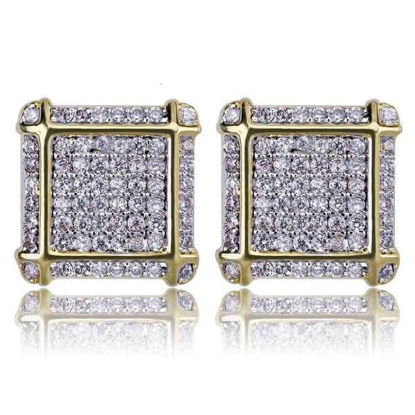Trendy Square for Men and Women Moissanite Full Hip Hop Punk Earrings Wish Jewelry Bestseller