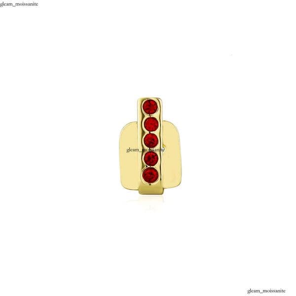 Directly from the manufacturer: Single tooth diamond braces with vertical bars HIPHOP gold teeth Jewelry trendy accessories