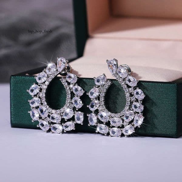 new Fashion bestseller: Exaggerated Jewelry style wreath Moissanite earrings vintage fashion party accessories for women