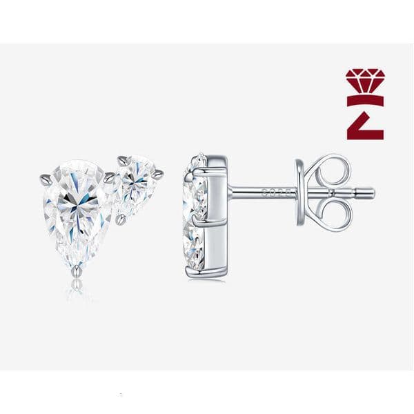 S925 Sterling Silver for Women Moissanite Water Drop Heart-shaped Earrings Elegant and Simple Ear Jewelry D Color Earrings Wholesale