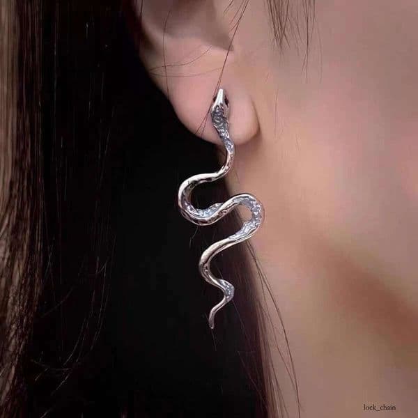 Snake-shaped for women, 2026, unique minimalist style, versatile, Year of the Snake design, niche sweet and cool earrings
