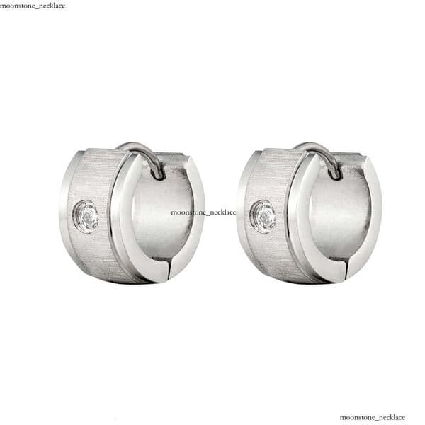 Jewelry trendy cool style steel-colored brushed diamond-studded light luxury C-shaped earrings popular on Instagram niche design earrings
