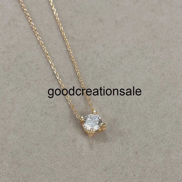 Designer C style Necklace Sophisticated Designer Inspired Luxurious 18K Gold Plated Moissanite Pendant Necklace - Handmade Designer Choker for Women 5DDP