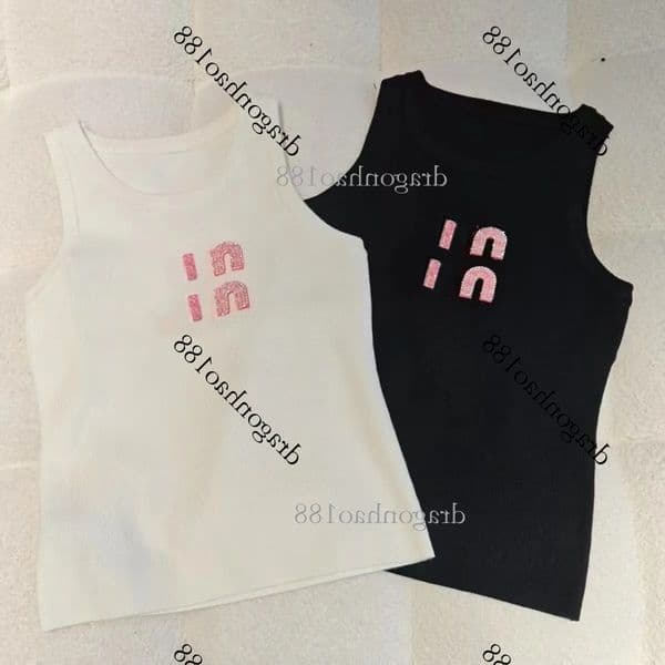 woman designer tank top women wet tank top womens t shirt embroidery vest sleeveless Designer Embroidery Knitted Vest Sport Breathable Yoga Vest Tops b1b