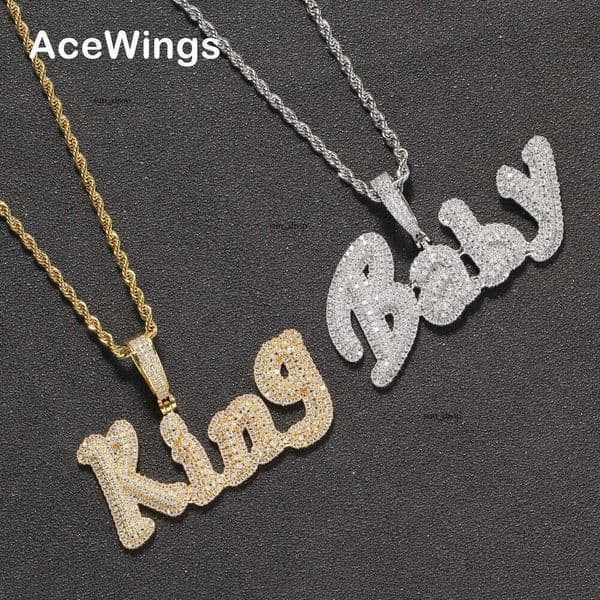 CP23 Signature Letters in Upper and Lower Case Personalized Gift Silver Full Moissaniteium Letter Pendant DIY Combination Necklace