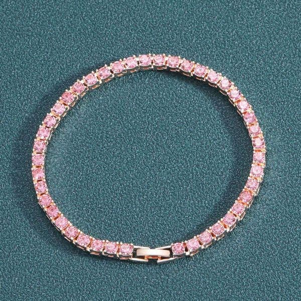 Jewelry best-selling Luxury Jewelry single-row diamond tennis chain 3mm 6mm rose gold personalized alloy bracelet for men and women wholesale