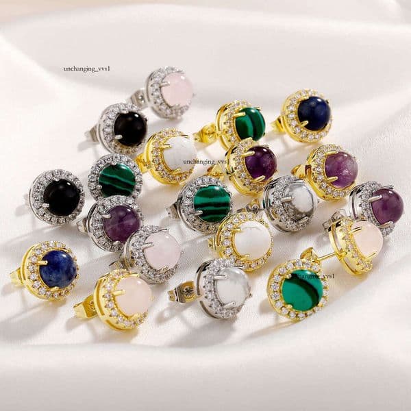 Vintage Natural Lapis Lazuli Silver Ball for Women Light Luxury Niche Design High-End Fashionable Earrings