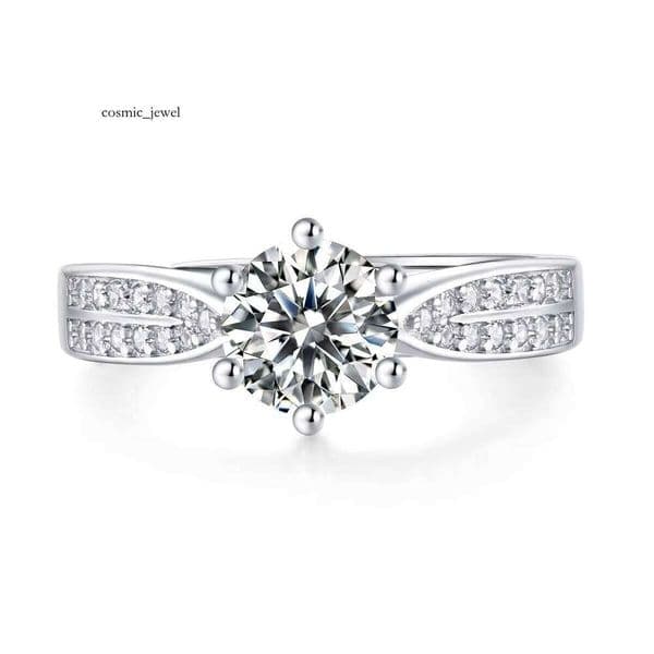 New 18K 1CT S925 Silicon Stone VVS Moissanite Popular Design Adjustable Engagement Gift Party Wedding Ring