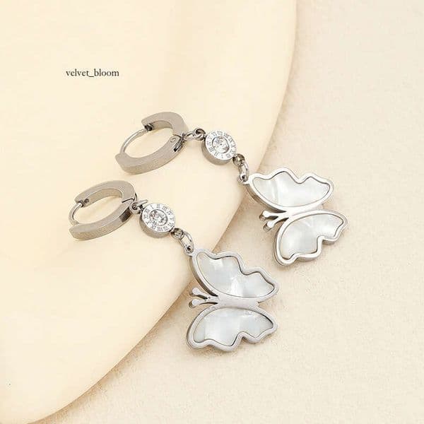 fashion 925 Sterling Silver 14K Gold jewelry exquisite butterfly earrings diamond-studded earrings for women earring set manufacturer wholesale