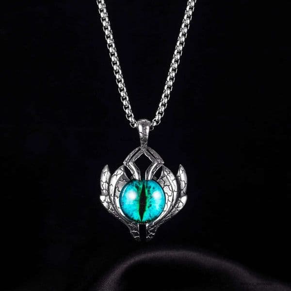 Jewelry Jewelry Retro Hip Hop Design Devil's Eye 925 Sterling Silver 18K Gold Men's Trendy Titanium Steel Necklace