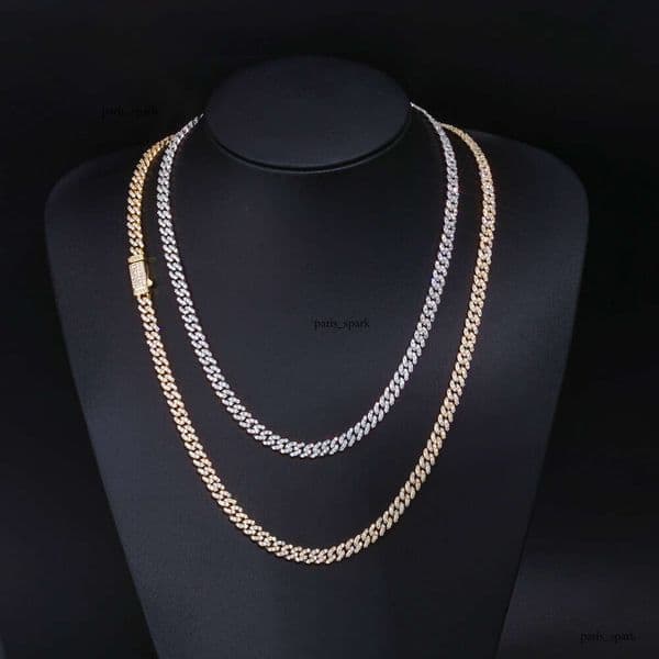 Jewelry Hip Hop 6mm Single Row Diamond Cuban Necklace Men's Trendy Versatile Jewelry Moissanite Bracelet Accessories Customization