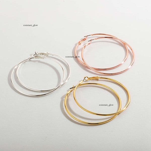 Manufacturer wholesale Jewelry 60MM exaggerated glossy large hoop three pairs in one pack high-end earrings bestseller