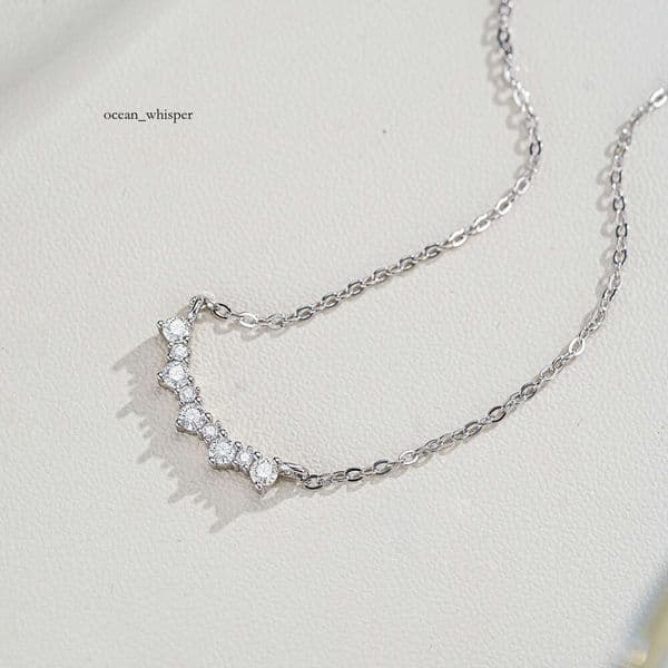 Full diamond collarbone for women evening S925 sterling silver necklace with moissanite pendant Jewelry style