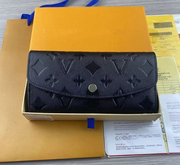 Fashion Men Women Wallet PU Leather Wallet Single Zipper Wallets Lady Ladies Long Classical Purse with Card 60017 Orange Box