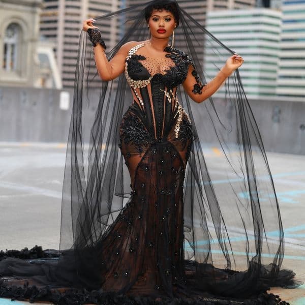 2k26 Black Prom Dress 2026 Mermaid Crystals Dresses Illusion Appliques Crystals Flowers Evening Dress Sequined Birthday Formal Women Pageant Party Gowns ZJ088