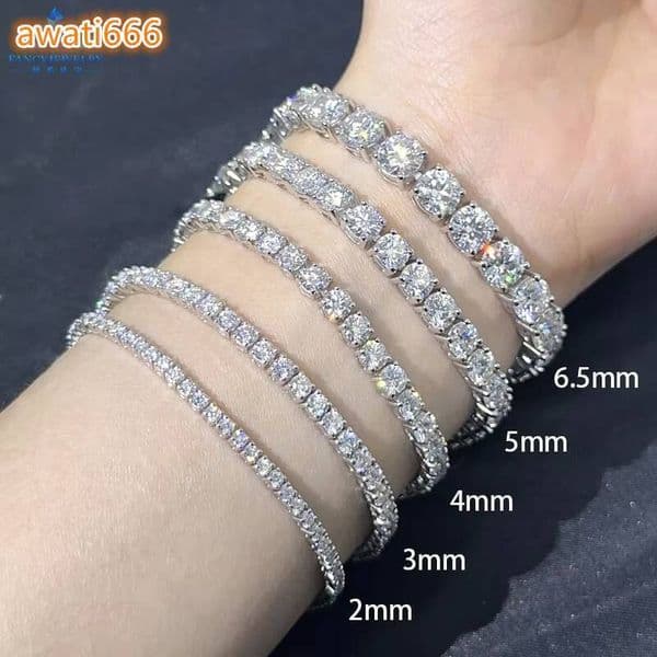 2026Mens and Womens High Quality S925 Silver Iced Out Tennis Chain 2mm-65mm 6-24inch Mossanite Moissanite Necklace