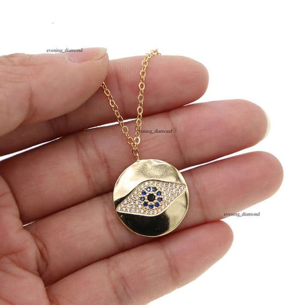 new accessory: Beiver Devil's Eye Necklace creative blue eye with diamonds trendy women's collarbone chain