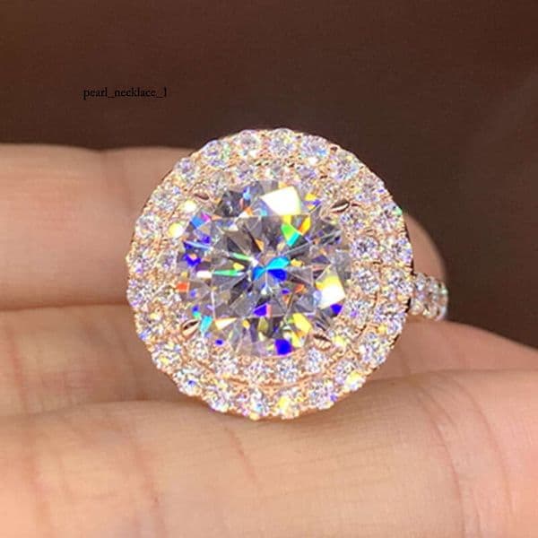 Wish Hot-Selling New Model Rose Gold Plated Silver Moissanite Engagement Ring Popular Jewelry Women's Jewelry Wholesale