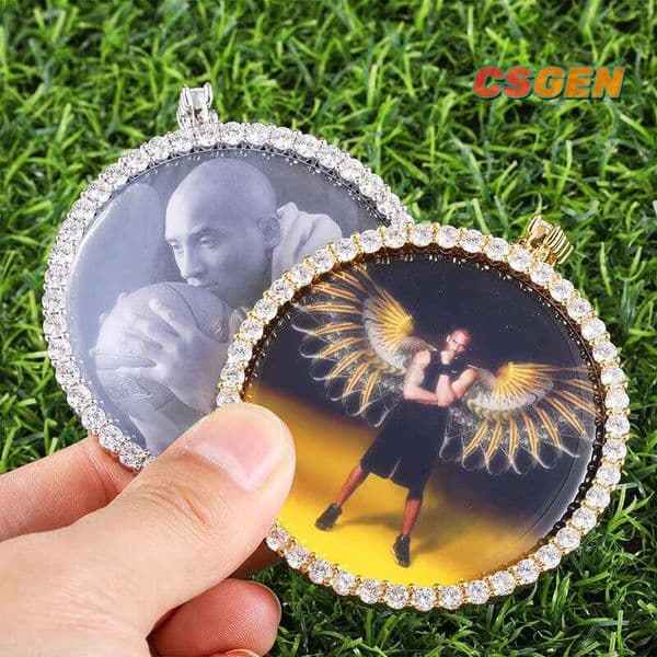 Custom Arrival 2026 New Hip Hop Iced Out Large Circle Memory Photo Pendant For Women Men Necklace Jewelry