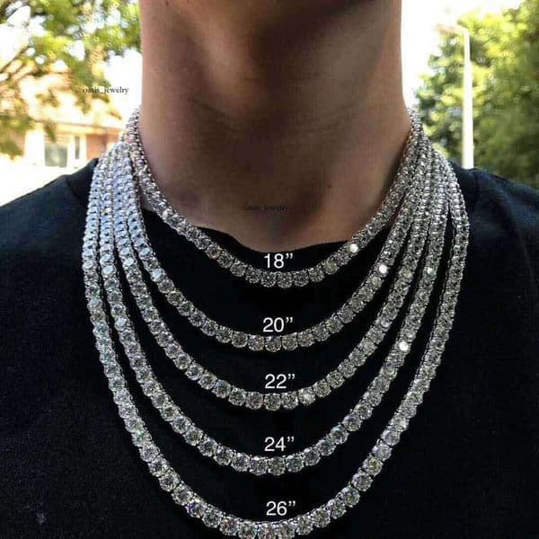Jewelry Hot-Selling Hip-Hop Moissanite Tennis Accessories for Women High-End Jewelry Full Diamond Men's Necklace