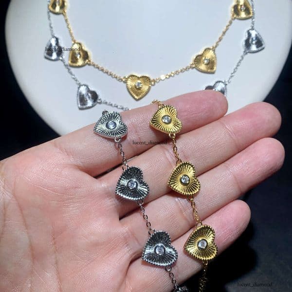 New Jewelry heart-shaped Moissanite ins-style fashion bracelet and necklace trendy foreign trade new product wholesale