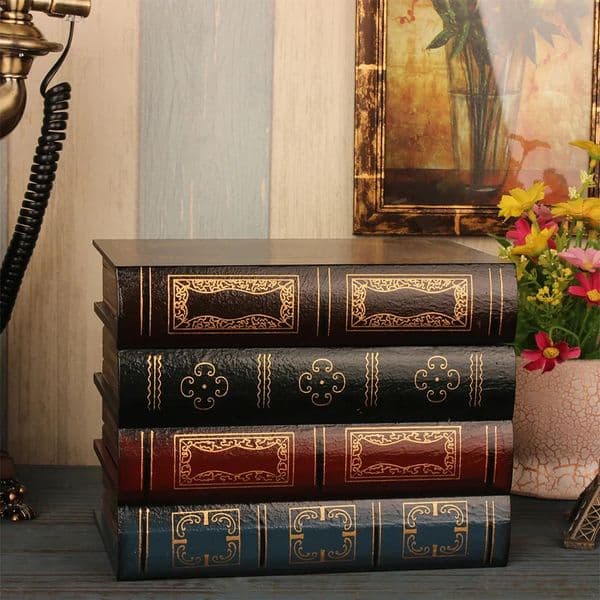 European Retro Fake Book Shape Storage Box Ornaments Office Decoration Secret Item Organizer Household Items Collection 260321