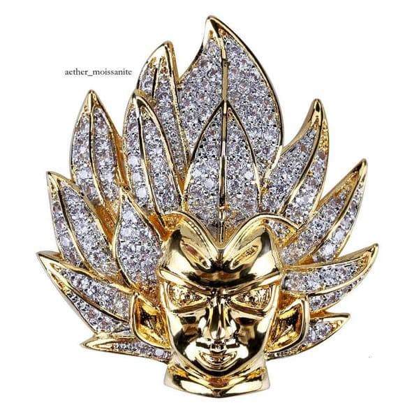 Jewelry style personalized cartoon Super Saiyan Goku pendant micro-inlaid Hip Hop necklace for trendy men