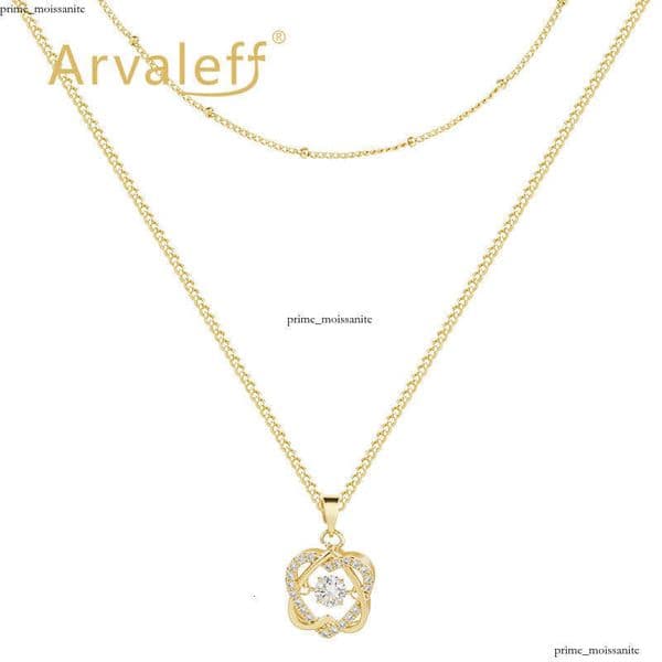 Silver Necklace Layered Collection Heart-Shaped Spliced Clavicle Chain 18k Gold Moissanite with Diamonds Wholesale