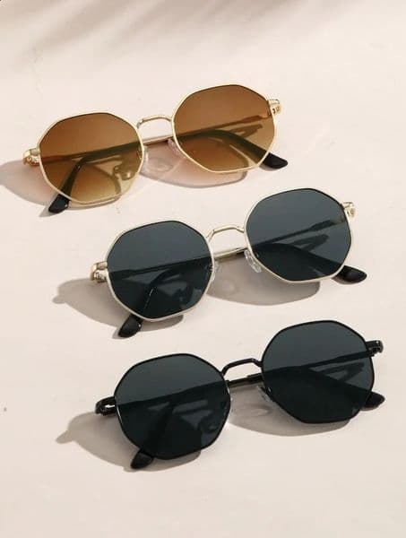 1/2/3 Pcs High Quality Metal Geometric Round Frame Glasses Fashion Classical Sunglasses Vacation Decors Eyewear 260312