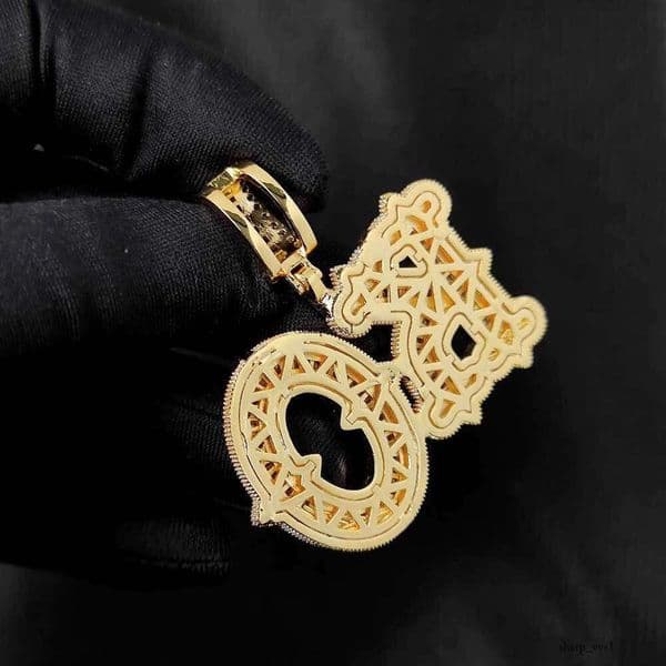 Jewelry Necklace Personalized Full Diamond Spiked Rock Sugar Letter Splicing Pendant Hip Hop Jewelry Wholesale