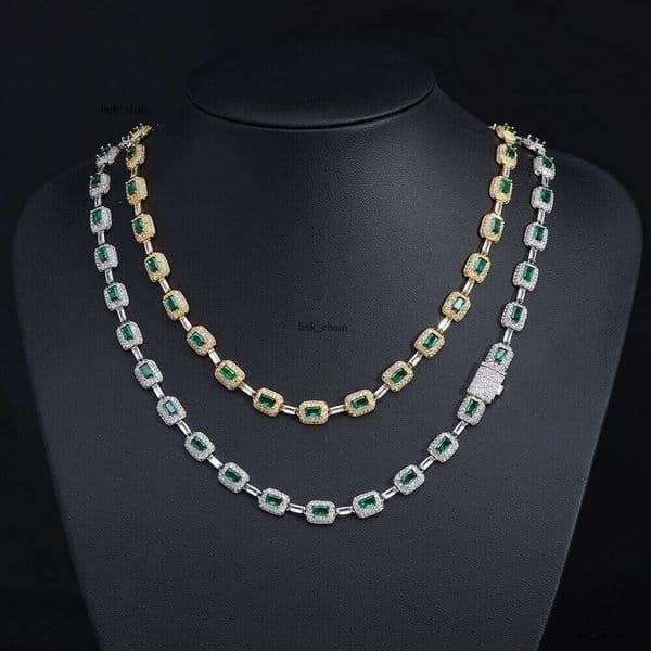 Jewelry Hip Hop colorful gemstone jewelry necklace custom-made light luxury high-end accessories micro-inlaid Moissanite bracelet