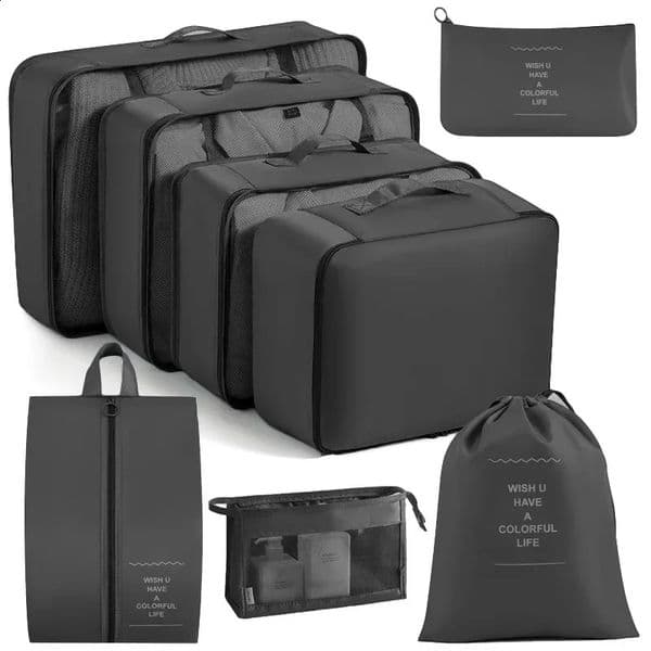 6/8Pcs Set Travel Bag Organizer Clothes Luggage Travel Organizer Blanket Shoes Organizers Bag Suitcase Pouch Packing Cubes 260321