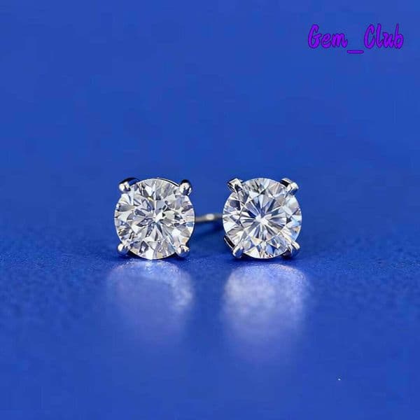 HPHT Certified IGI GIA CVD Lab-Grown 18K Solid White Gold 6 Prong Earrings Studs For Gift Made From Created Diamond