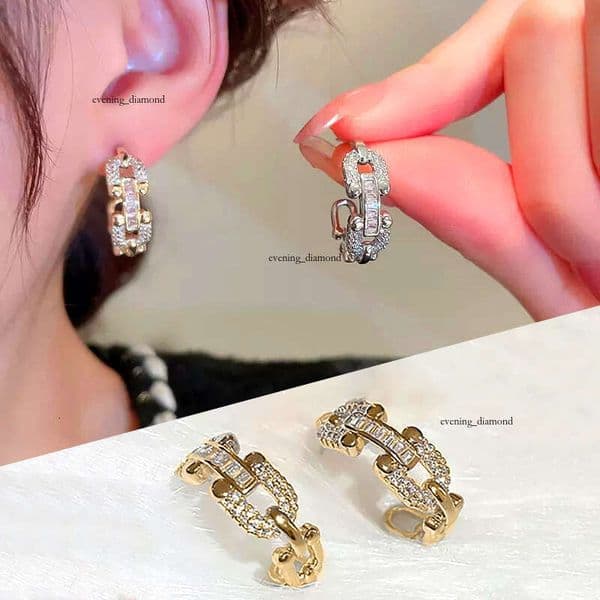 Chain Interlocking Classic Versatile Daily Commuting Earrings Essential for Simple and Capable Strong Women