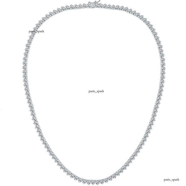 Three-Claw Tennis Necklace 2mm 3mm 4mm Hip Hop Silver Inlaid Moissanite Light Luxury Jewelry Jewelry Hot Sale Trend Factory Wholesale