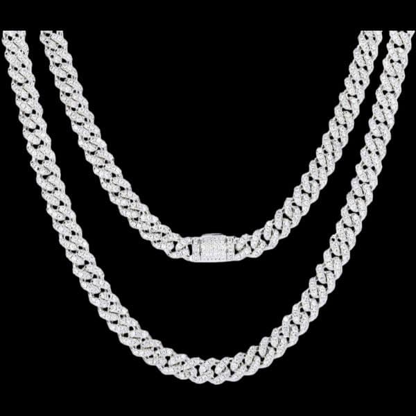 8mm Single Row Zircon Cuban Chain European American Cross-Border Hot Selling Hip-Hop Necklace Jewelry Wholesale for Men and Women shi769