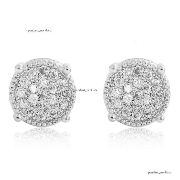 Popular Jewelry Fashion Jewelry Hip Hop micro-inlaid Moissanite round two-tone stud earrings unisex S925 sterling silver ear caps