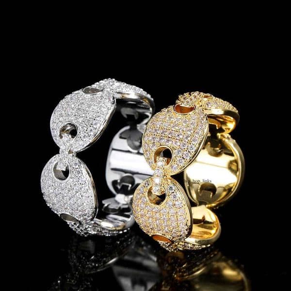 Jewelry Hip Hop Pig Nose Men's Coffee Bean Simple Cuban Ring